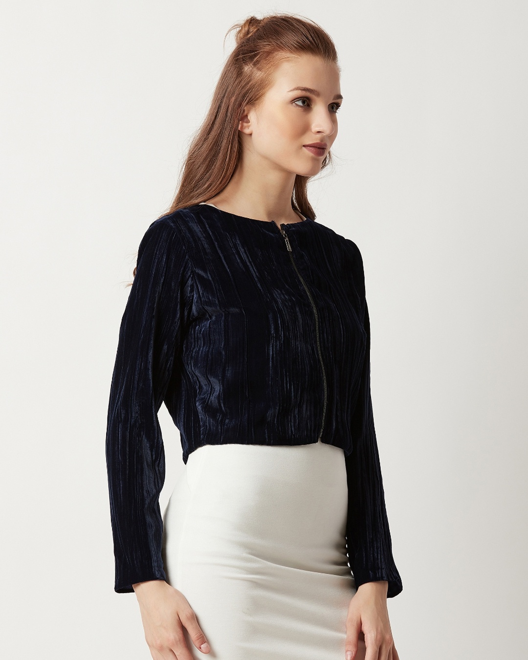 Buy Women's Blue Velvet Jacket for Women Blue Online at Bewakoof