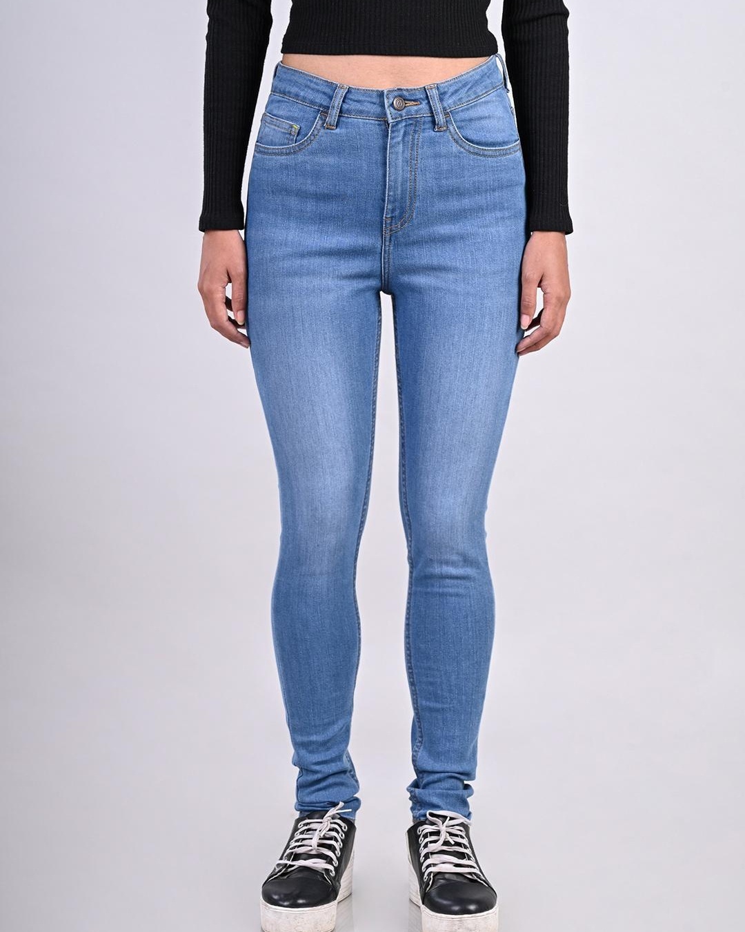Women's Blue Washed Skinny fit Jeans