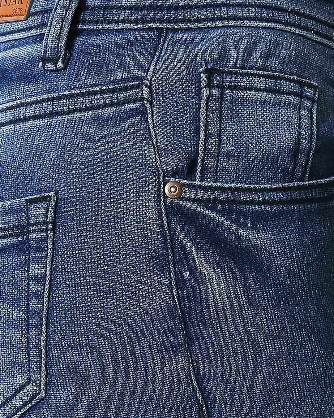 Shop Women's Blue Washed Slim Fit High Waist Jeans