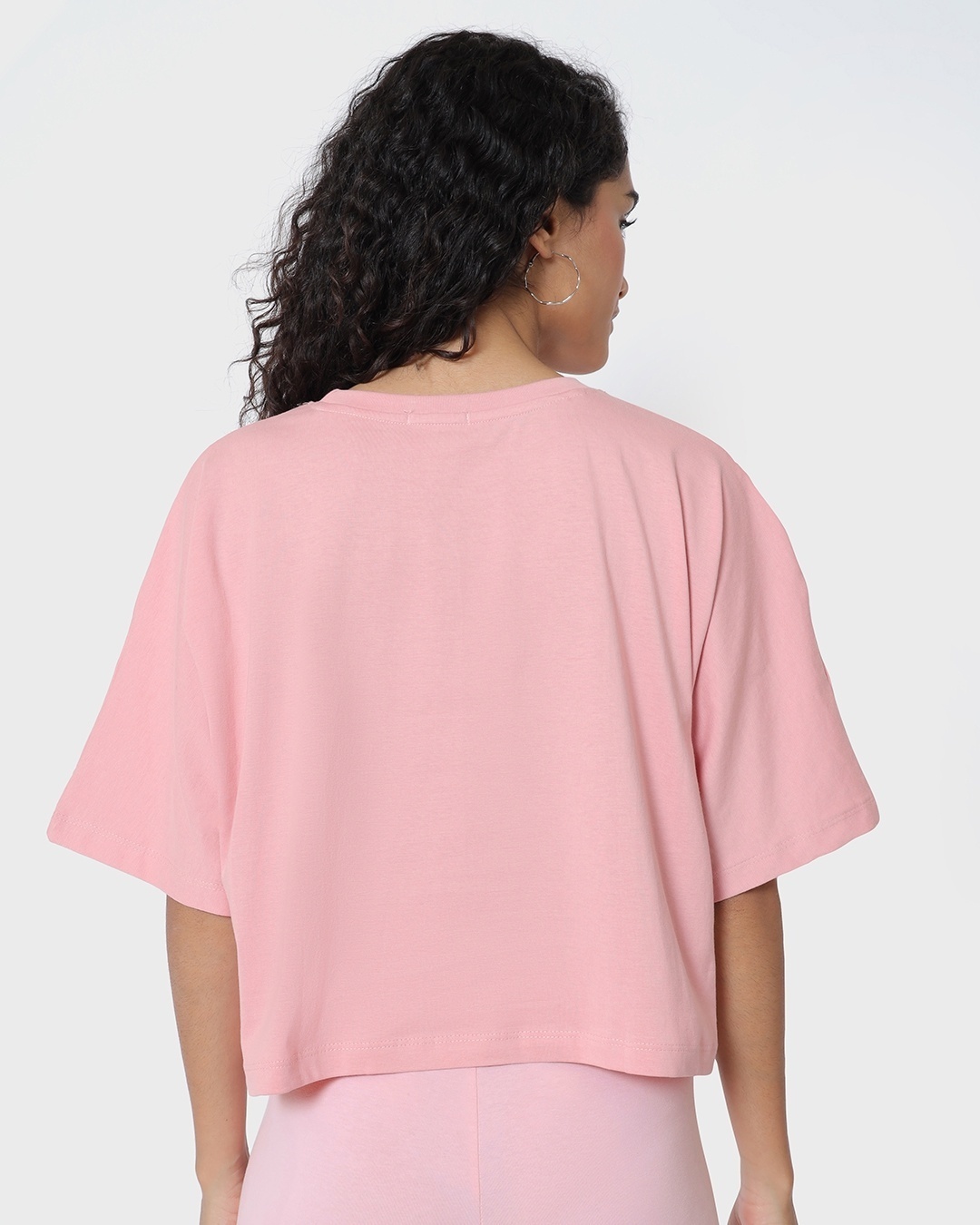 Shop Women's Cheeky Pink Dolman Sleeve Relaxed Fit Short Top-Design