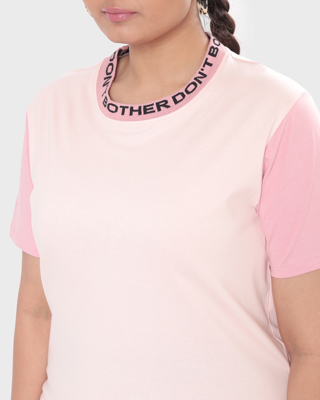 Shop Women's Cheeky Pink Don't Bother Typography Plus Size T-shirt