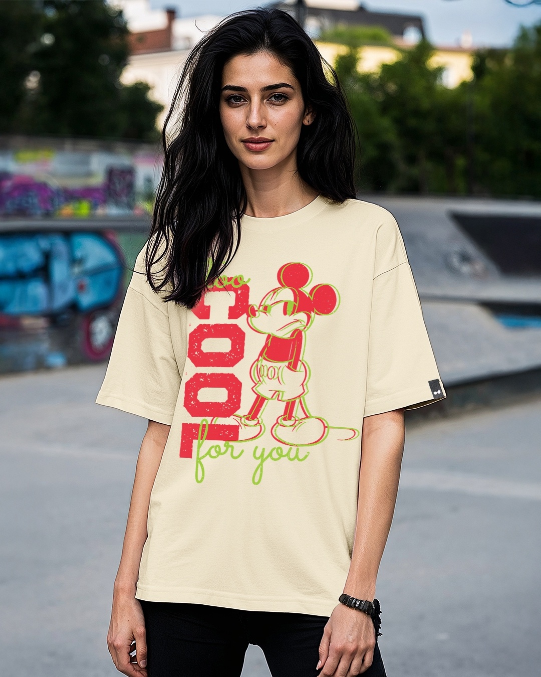 Women's Gardenia Too Cool for you Graphic Printed Oversized T-shirt