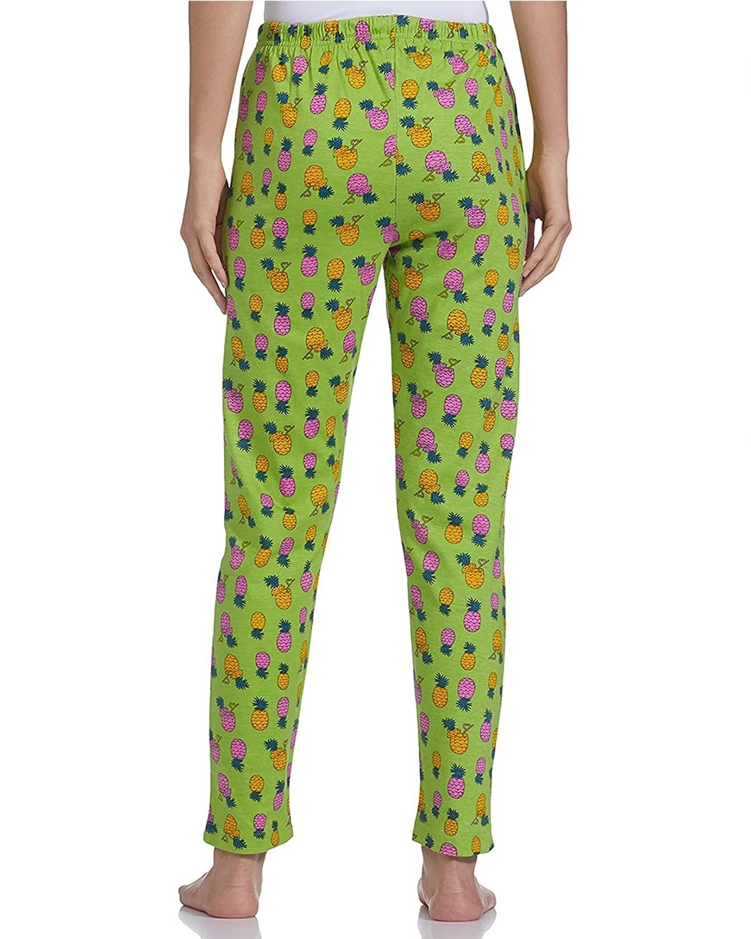 Shop Women's Green All Over Pineapple Printed Cotton Pyjamas-Design