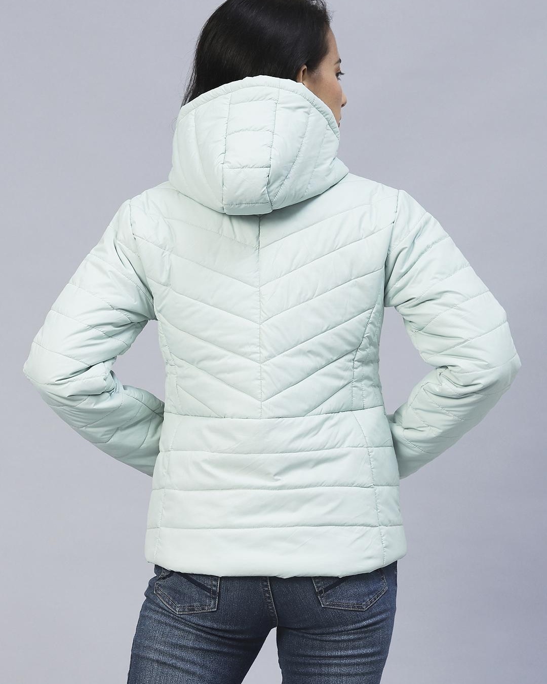 Buy Women's Green Hooded Puffer Jacket for Women Green Online at Bewakoof