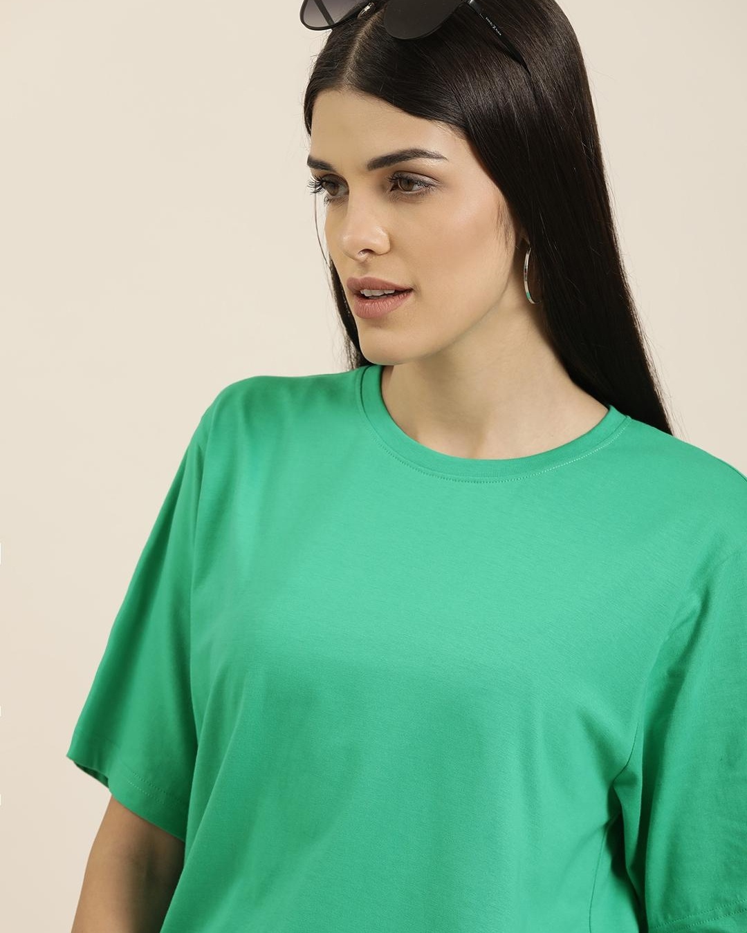 Buy Women's Green Oversized Tshirt for Women Green Online at Bewakoof