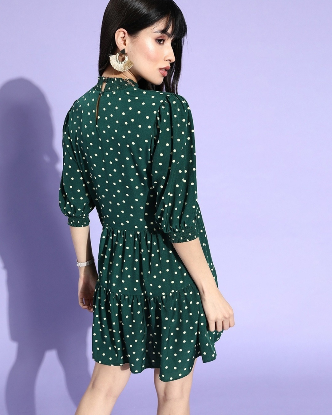 Shop Women's Green Polka Print Dress-Design