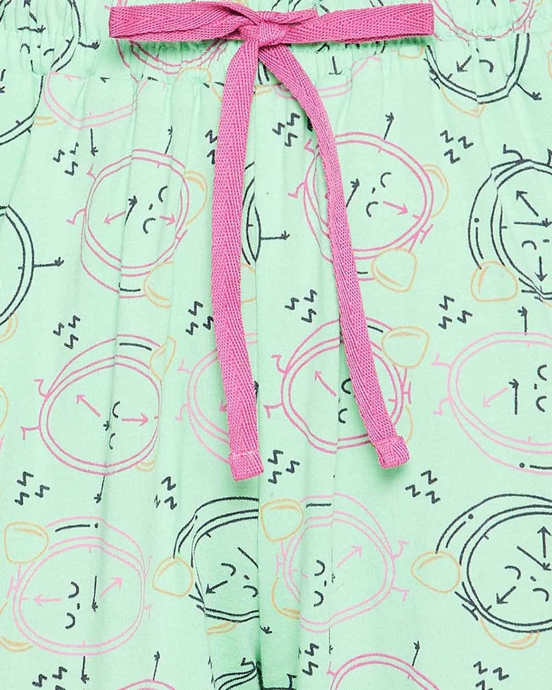 Shop Women's Green Printed Top & Pyjama Set (Pack of 2)