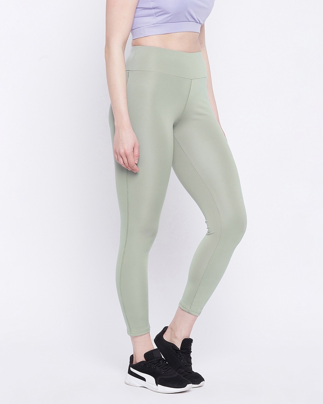 Shop Women's Green Slim Fit Tights-Back