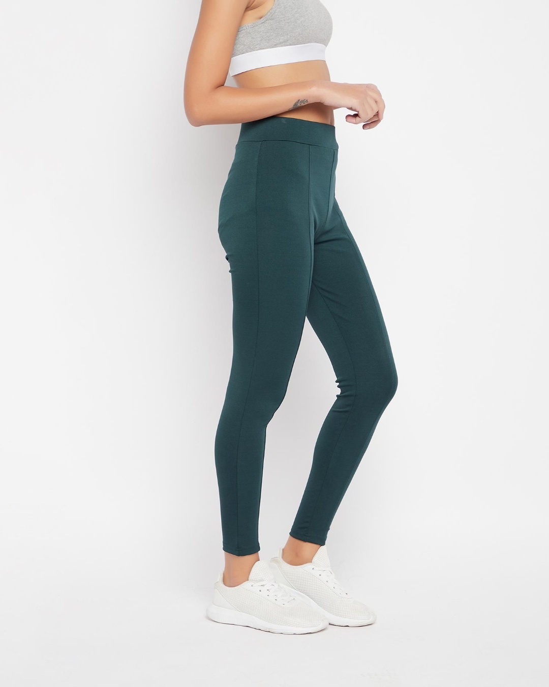 Buy Women S Green Slim Fit Tights For Women Green Online At Bewakoof