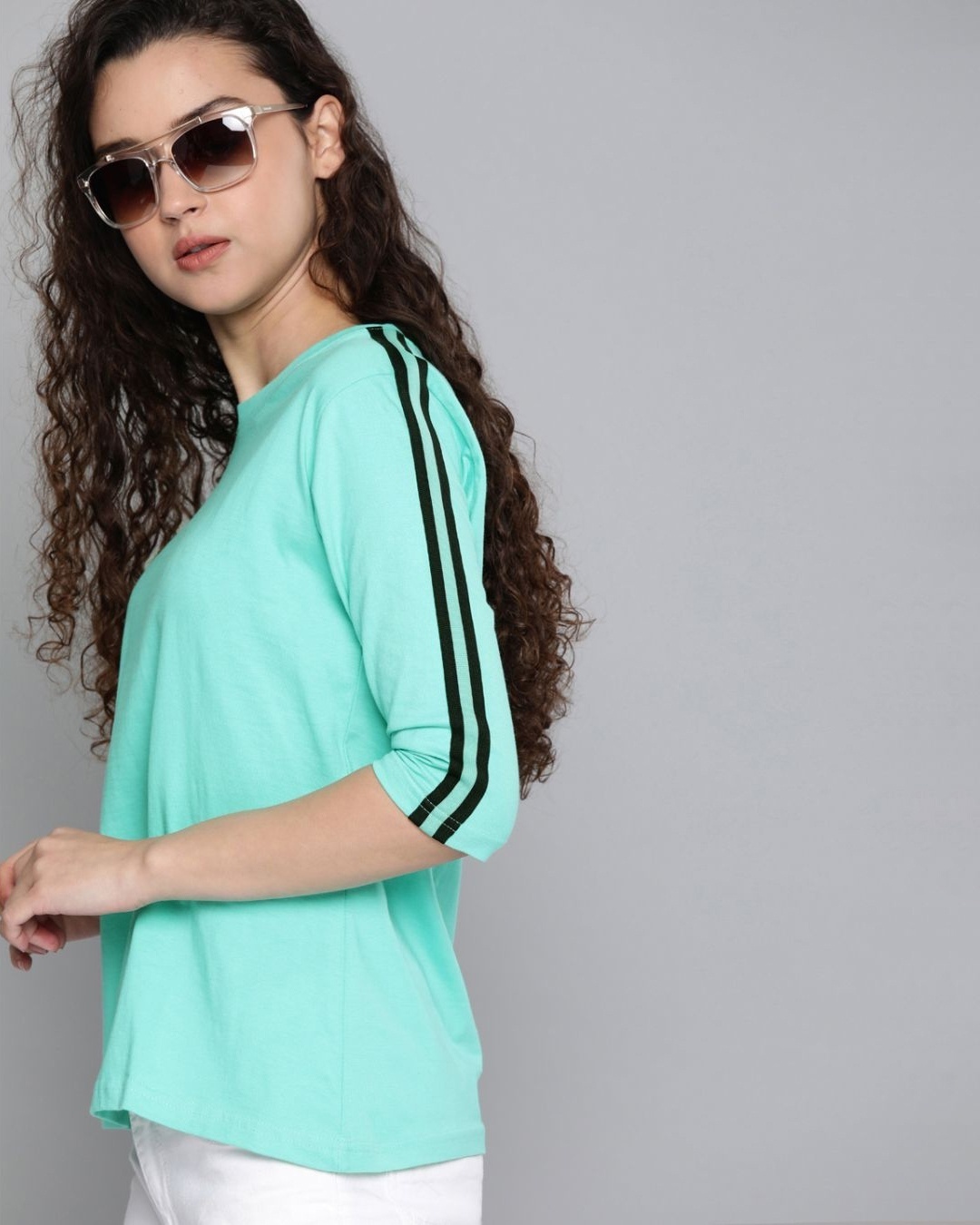 Shop Women's Green Solid T-Shirt-Design