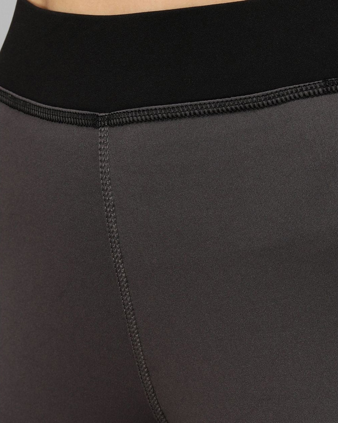 Shop Women's Grey & Black Color Block Skinny Fit Tights