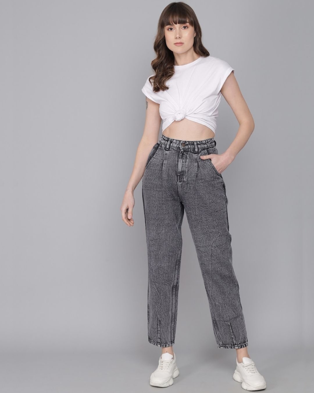 Buy Women's Grey High Rise Relaxed Fit Jeans for Women Grey Online at ...