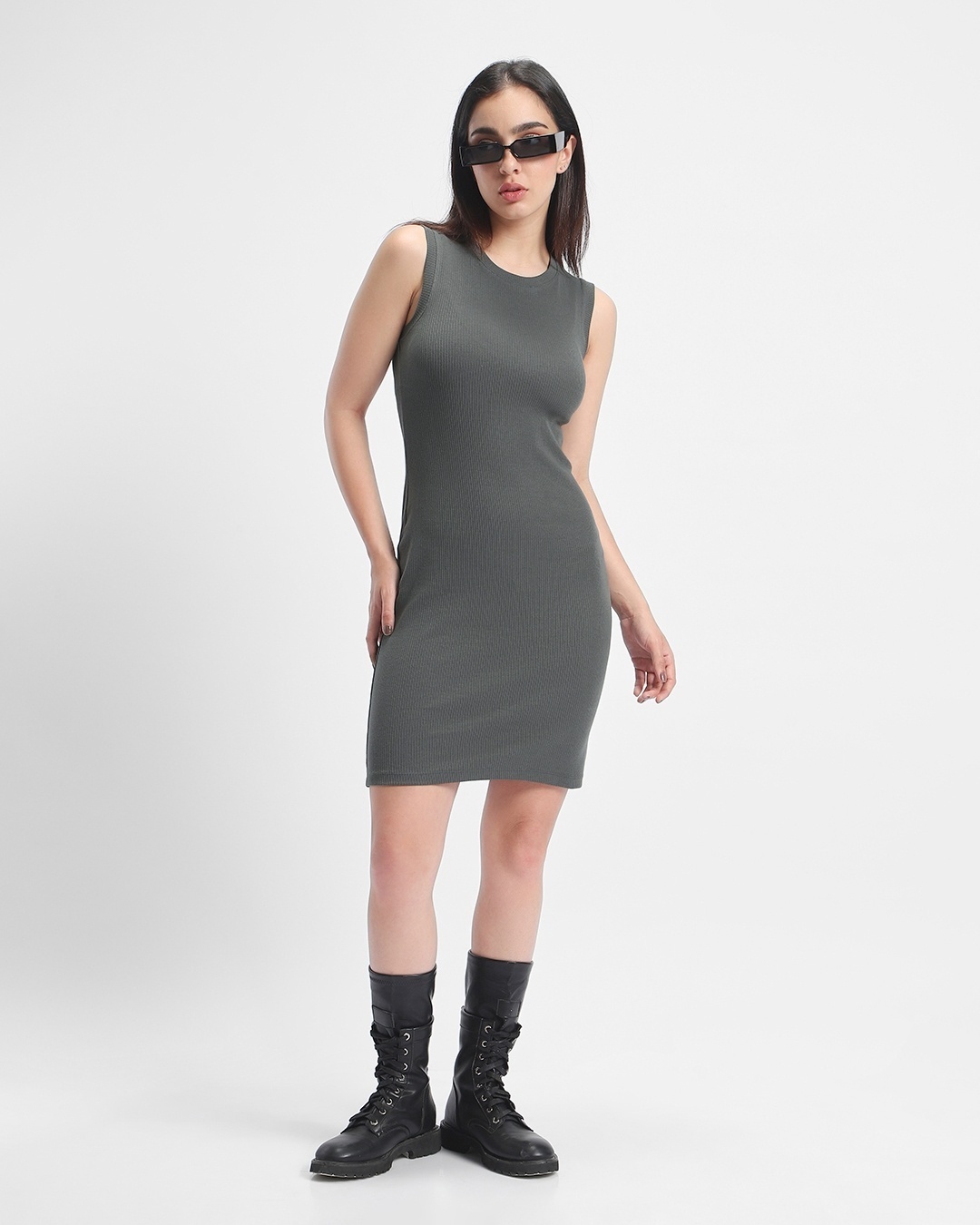Buy Grey Women Stylish Puff Sleeve Dress Online – Twin Birds Store