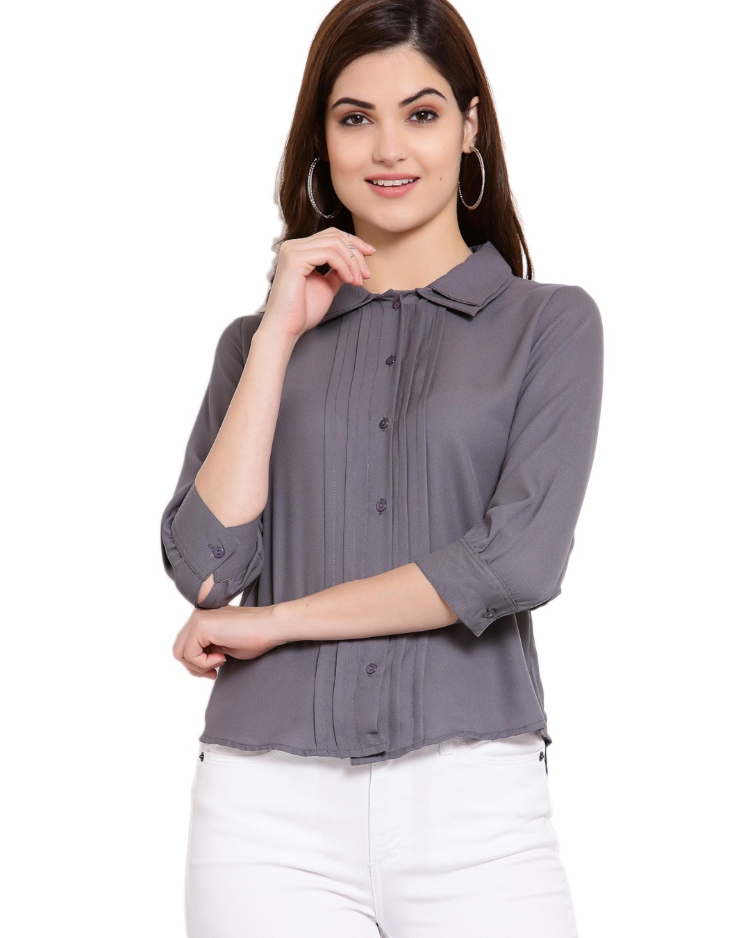 Shop Women's Grey Shirt-Front