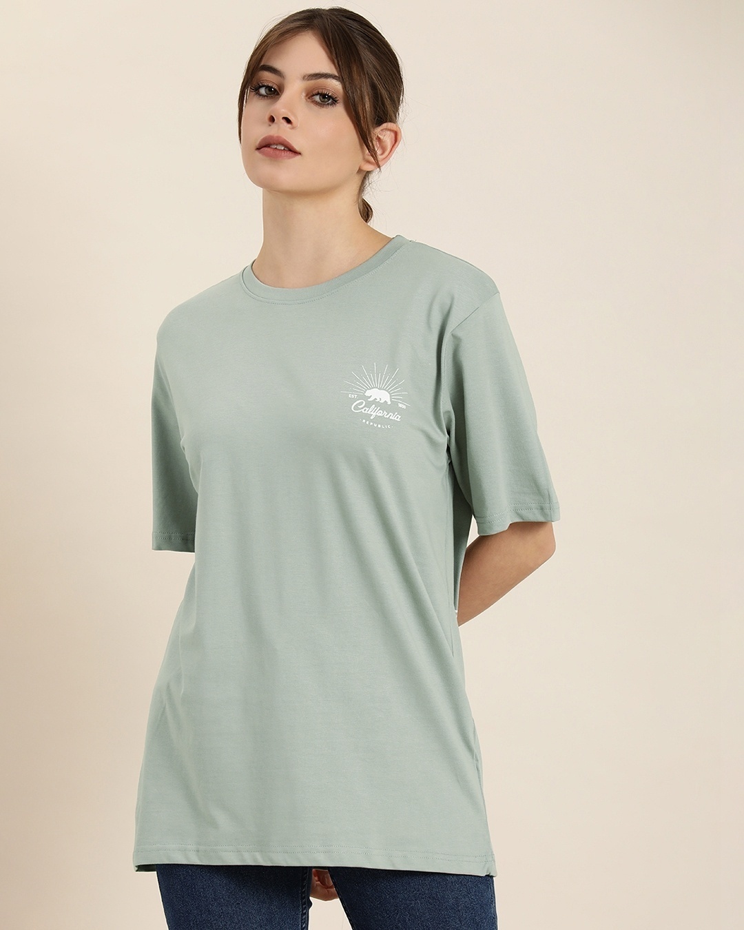 Shop Women's Grey Typography Back Printed Oversized T-shirt-Design