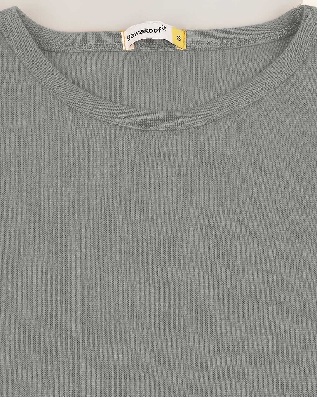 Shop Women's Grey Slim Fit Rib T-shirt