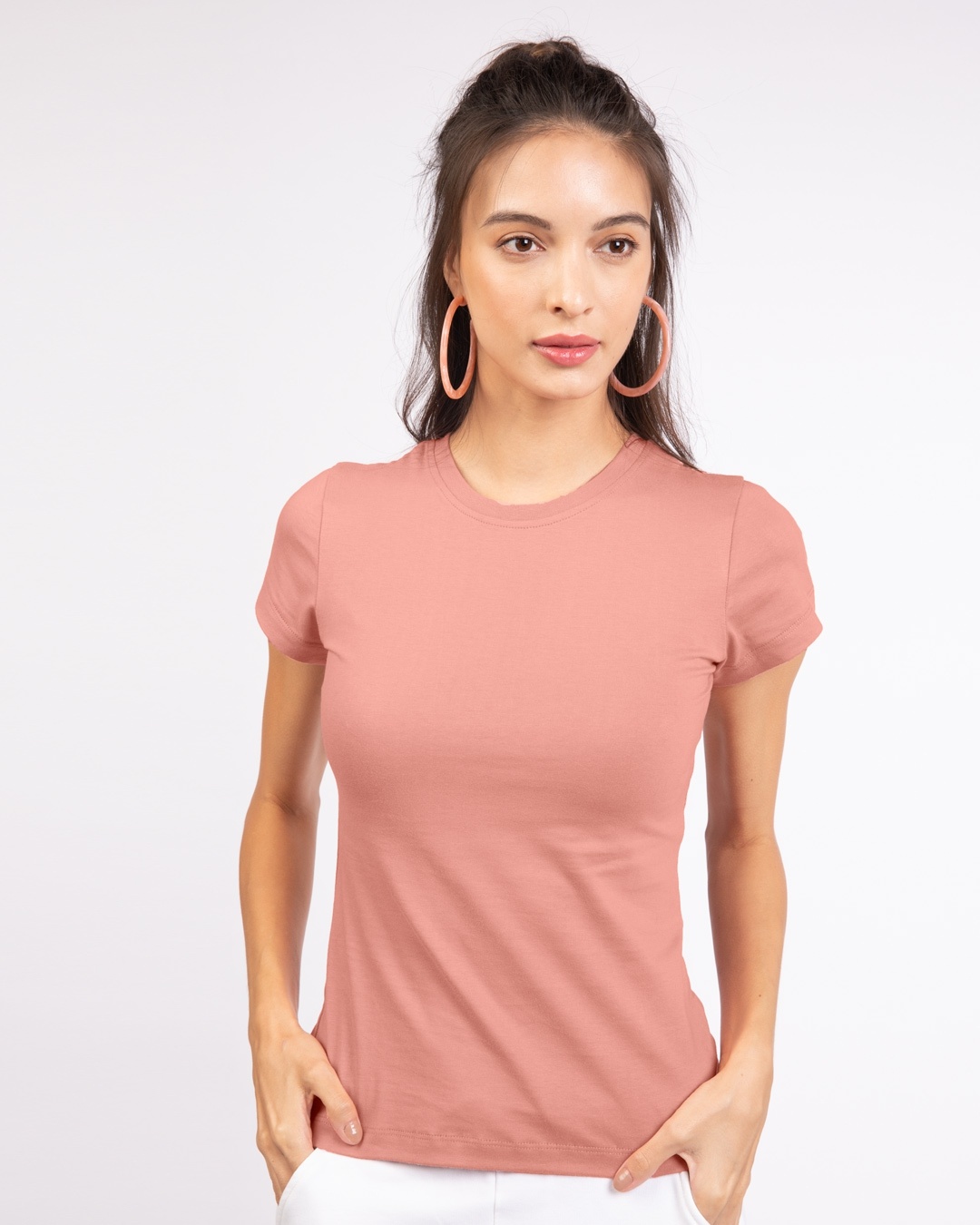 Shop Women's Half Sleeve T-Shirt Combo Pink-Pink-Back