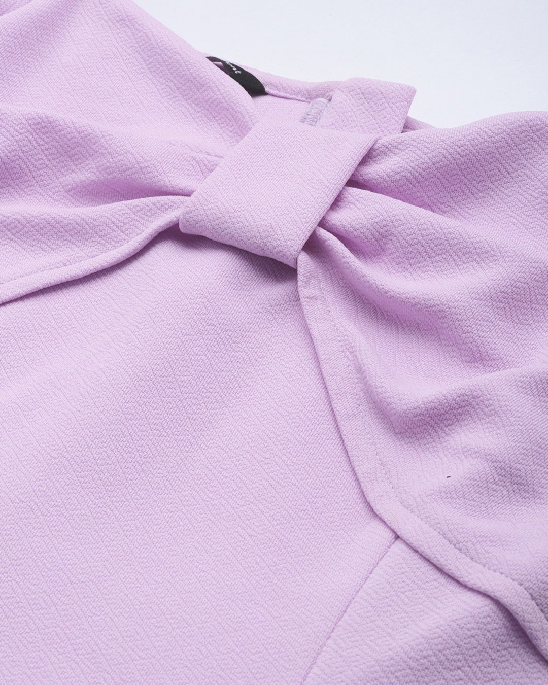 Shop Women's Lavender Puff Sleeve Twisted Detail Dress