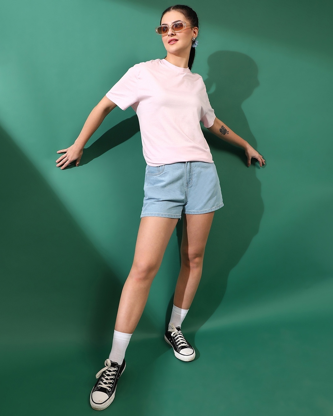 Women's Light Blue Denim Shorts