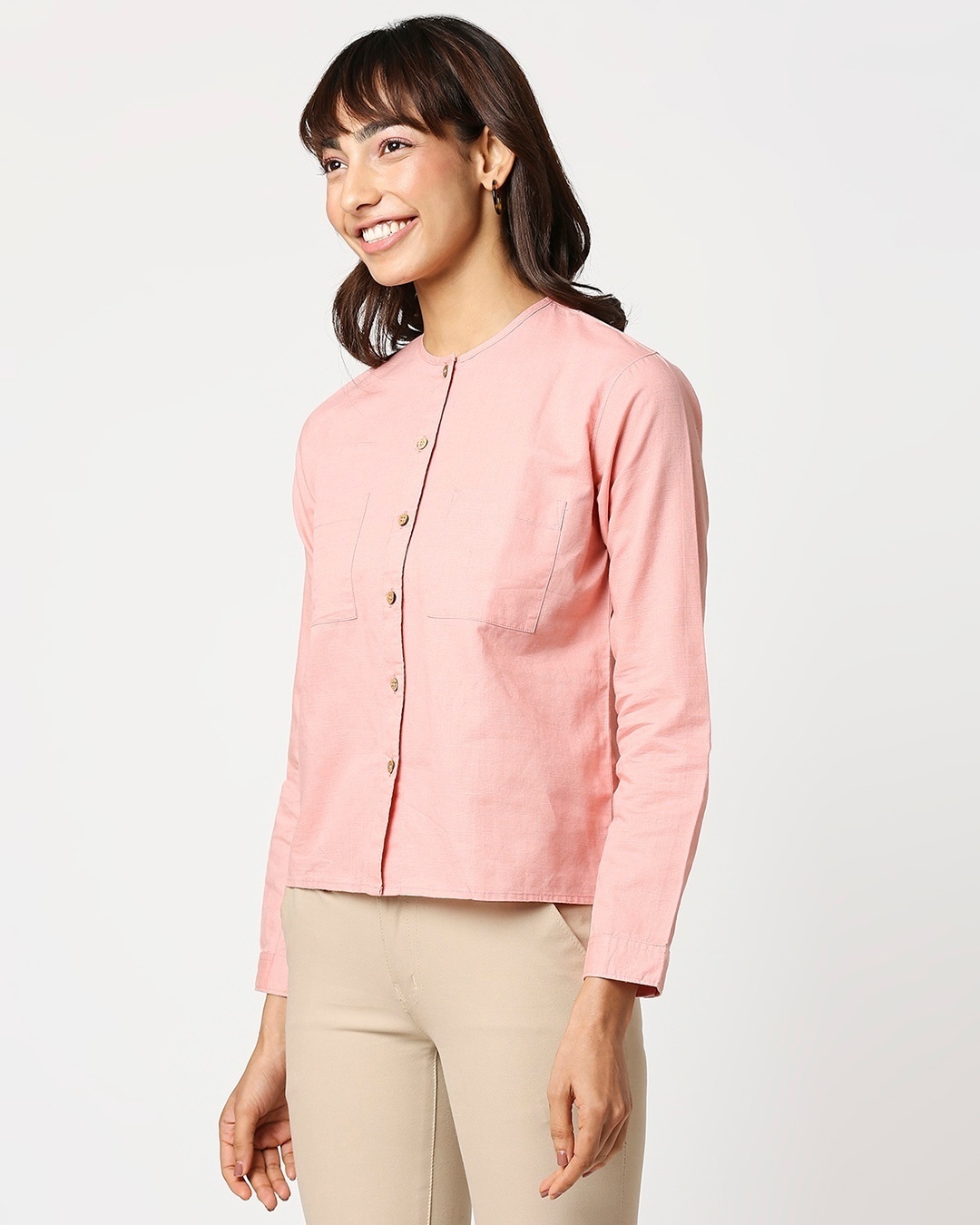 Shop Women's Linen Full Sleeves Pocket Shirt-Design