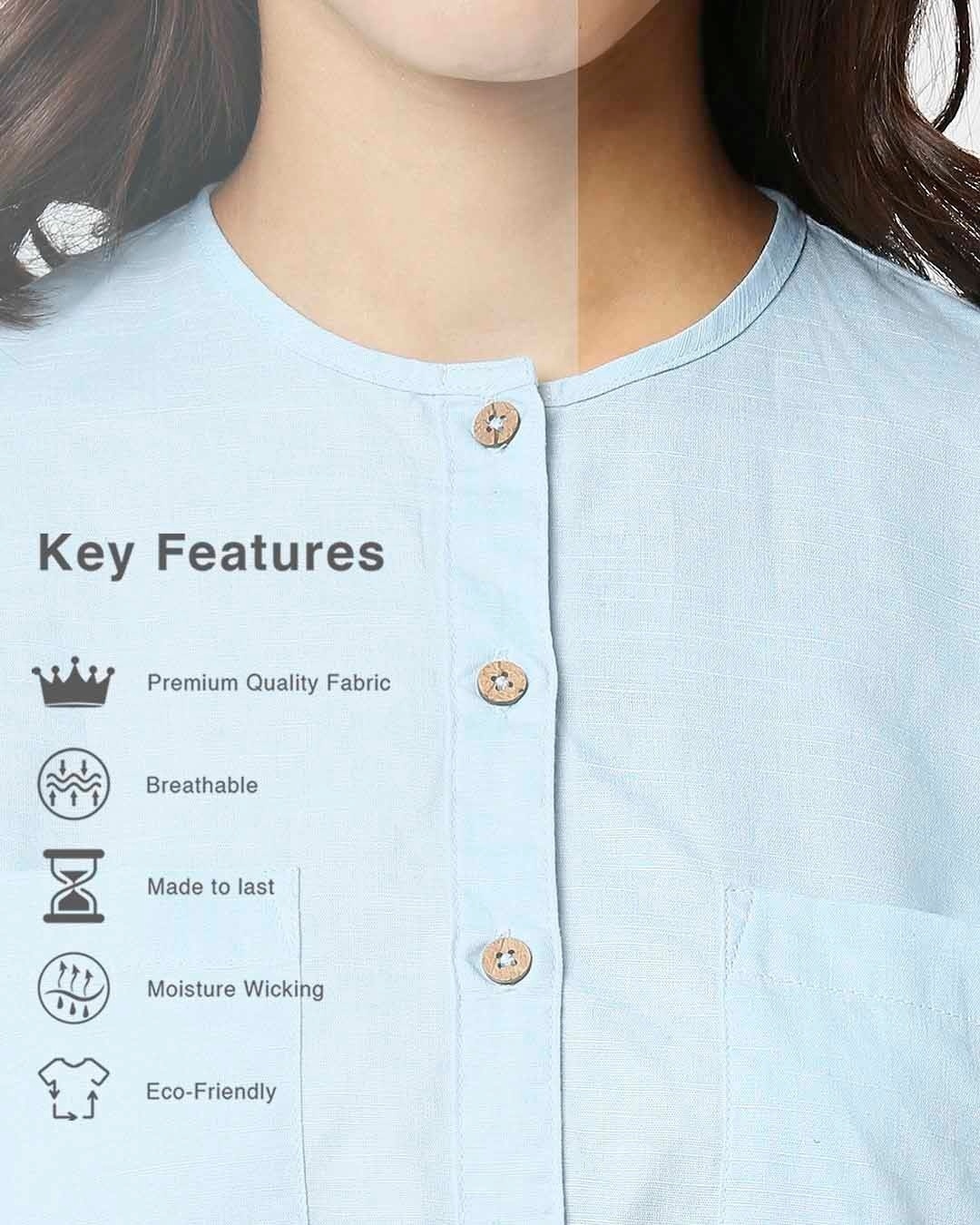 Shop Women's Linen Full Sleeves Pocket Shirt