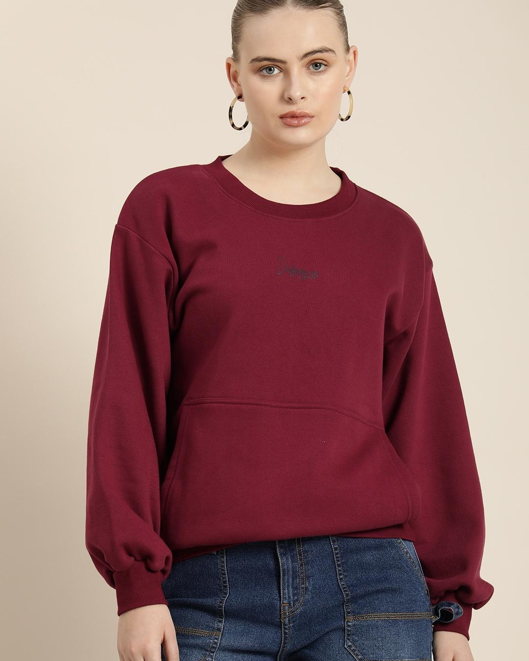 Maroon hot sale sweatshirt women's