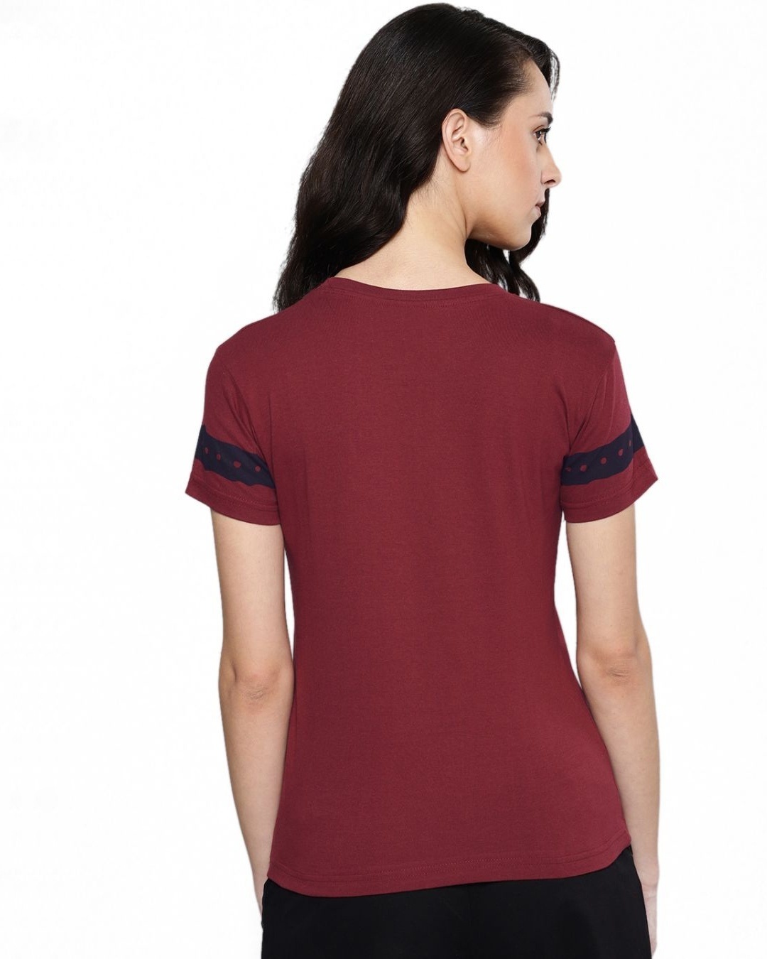 Shop Women's Maroon Typography T-shirt-Back