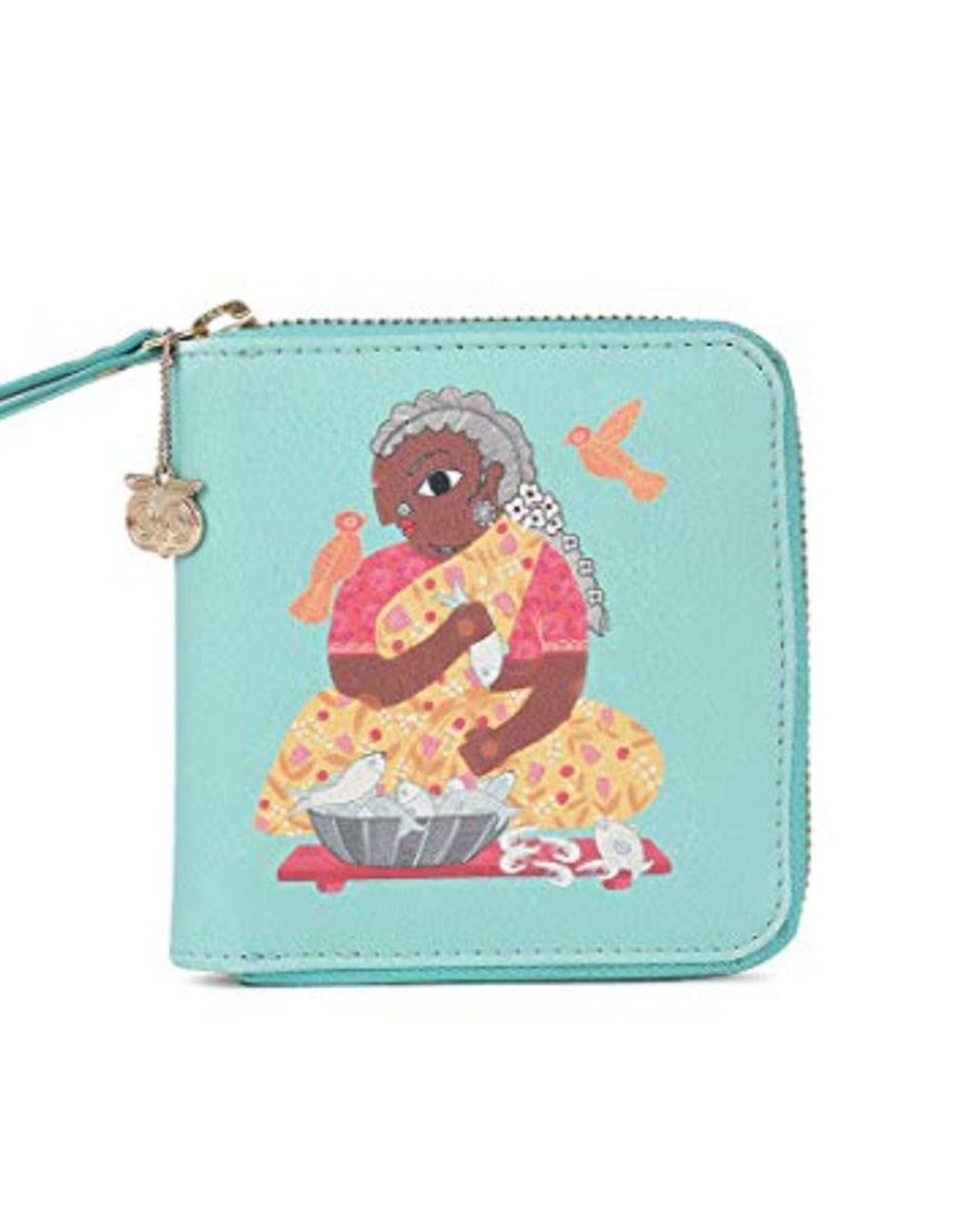 Shop Women's Multicolor Tireless Fishmonger Mini Wallet-Front