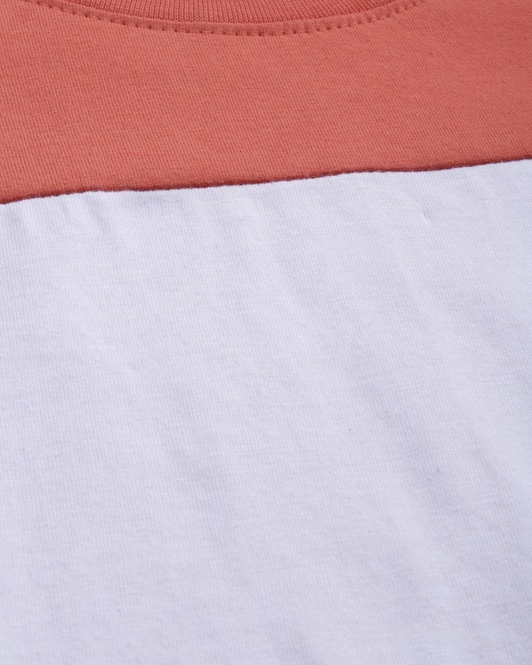 Shop Women's Orange & White Colourblocked T-shirt-Full