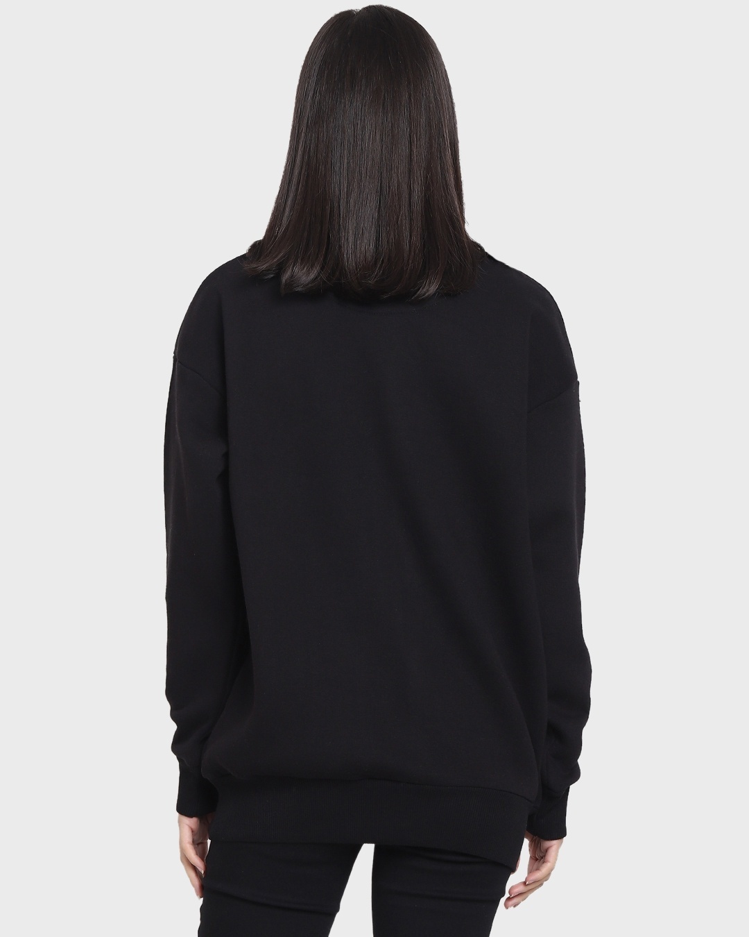 Shop Women's Oversized Winter Black Sweatshirt-Design