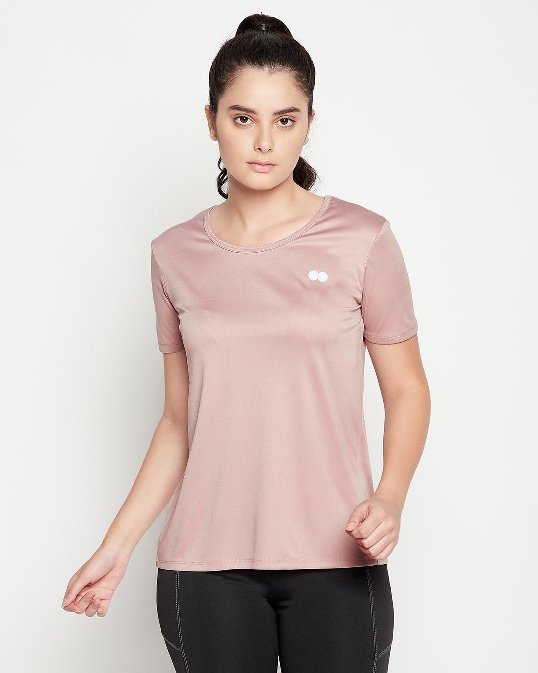Shop Women's Pink Activewear T-shirt-Front