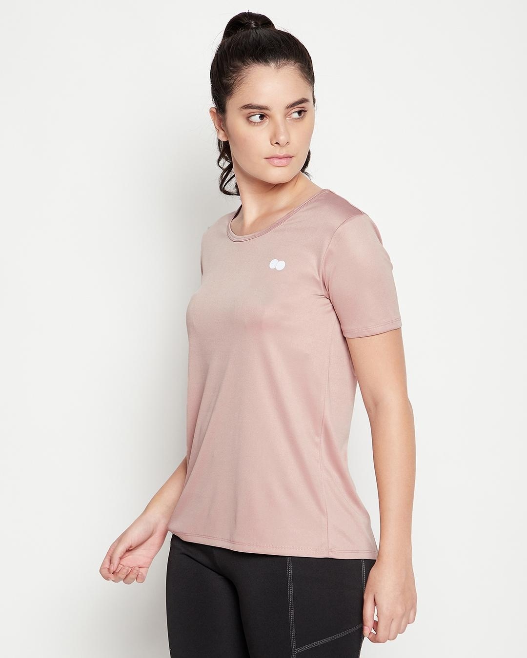 Shop Women's Pink Activewear T-shirt-Back