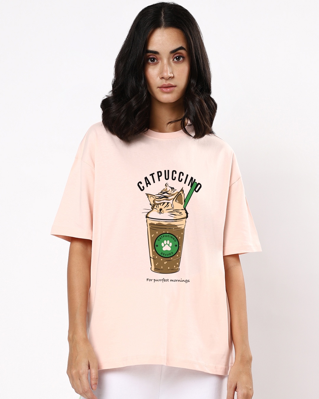 Buy Women's Pink Oversized T-shirt Online at Bewakoof