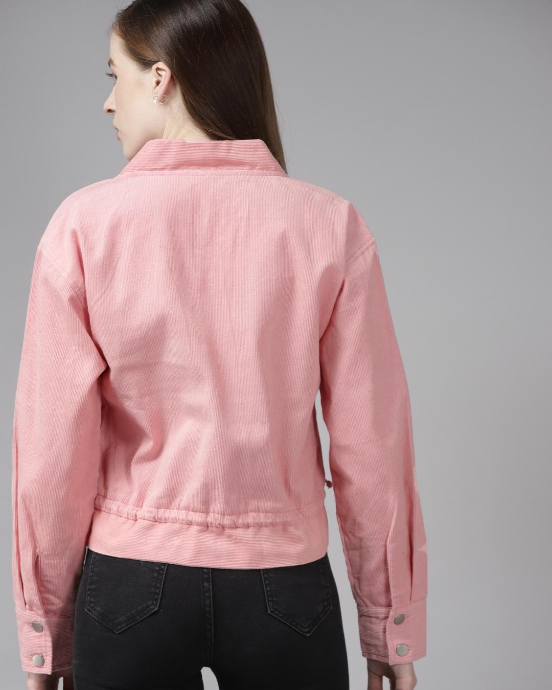 Shop Women's Pink Crop Jacket-Design