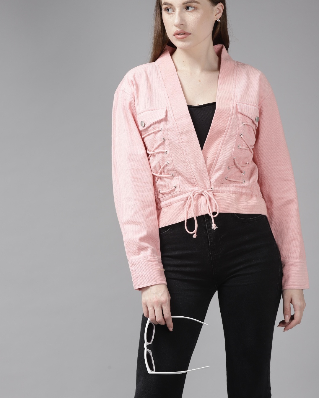 Shop Women's Pink Crop Jacket