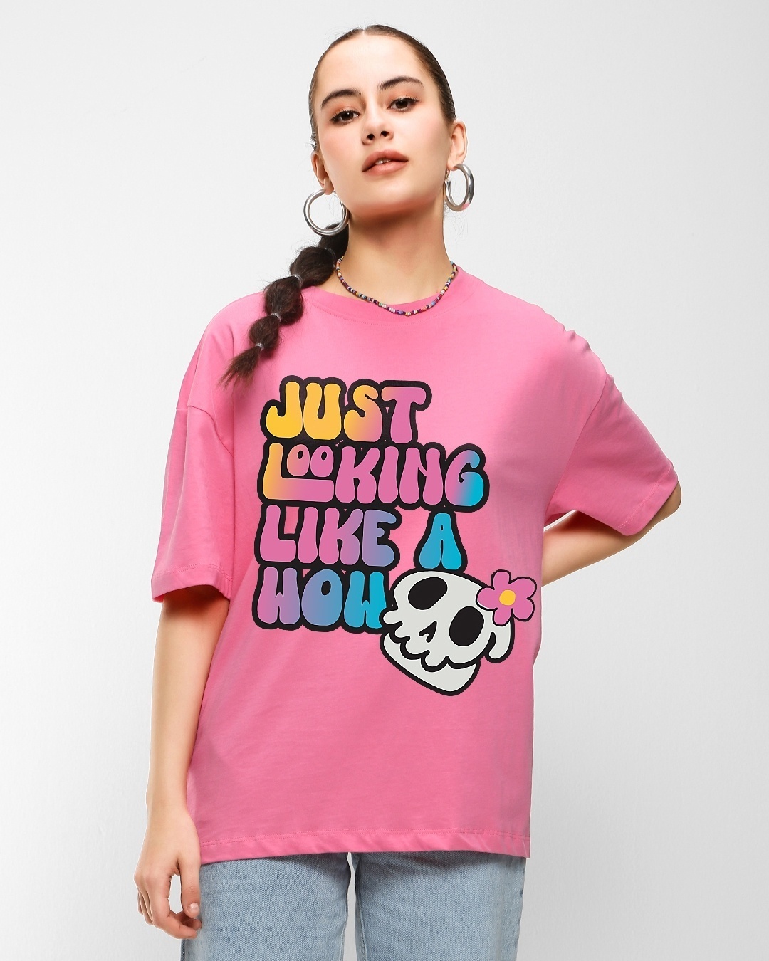 Buy Bewakoof Official The Office Merchandise Bewakoof Women's Pink Graphic  Boxy T-shirt online