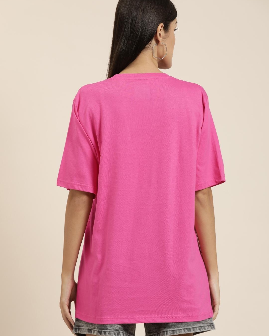 Buy Women's Pink Oversized Tshirt for Women Pink Online at Bewakoof