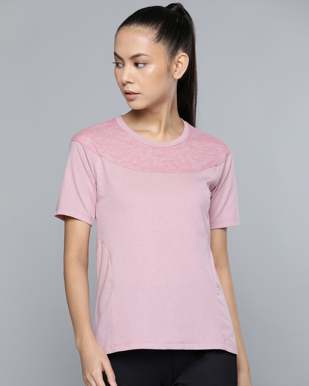 Shop Women's Pink Slim Fit Cotton T-shirt-Front