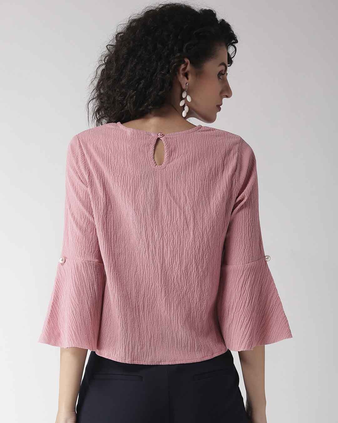 Shop Women's Pink Solid Top-Design
