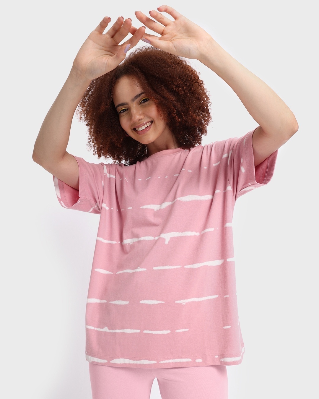 Buy Women's Pink Oversized T-shirt Online at Bewakoof