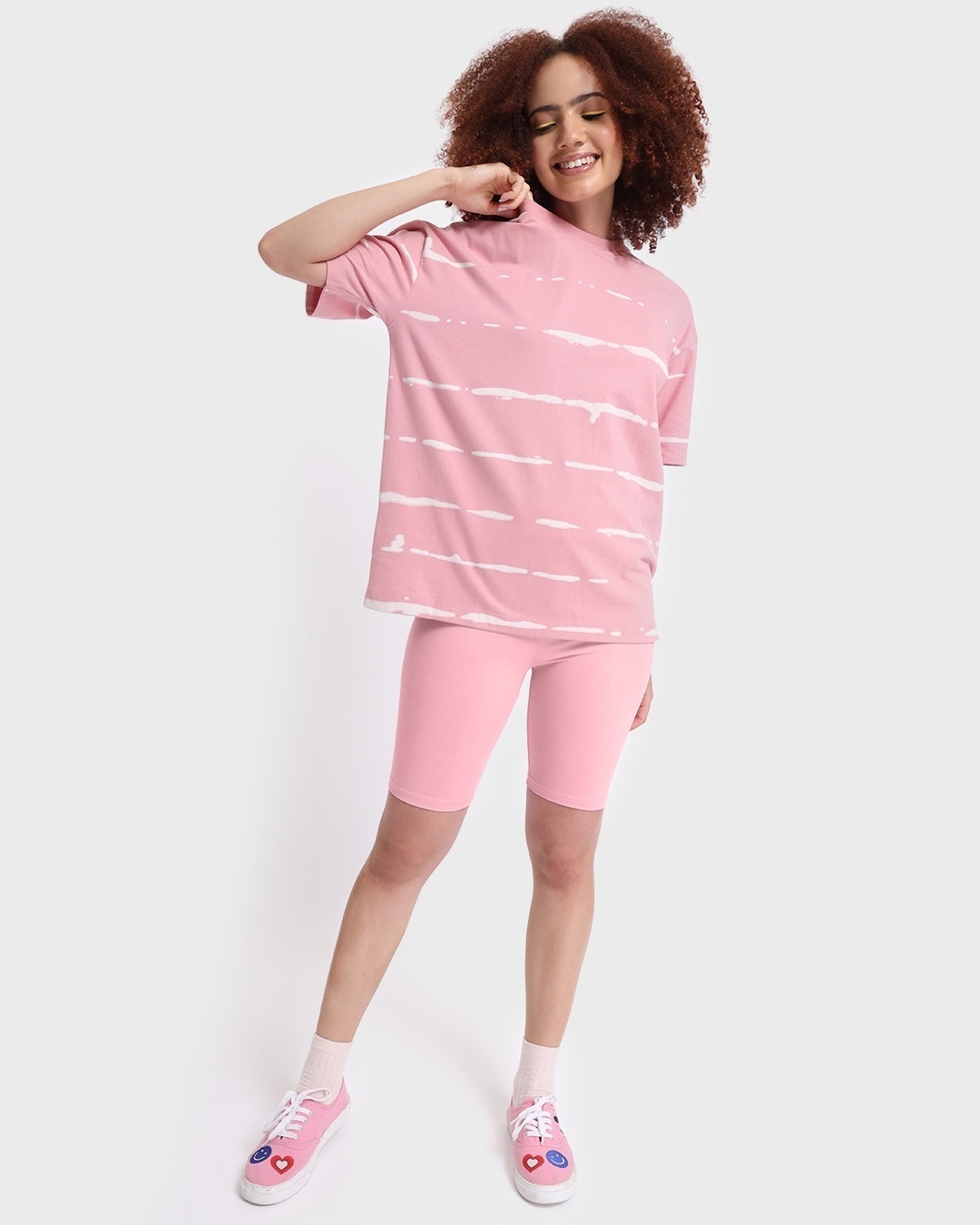 Shop Women's Pink Tie & Dye Plus Size Oversized T-shirt