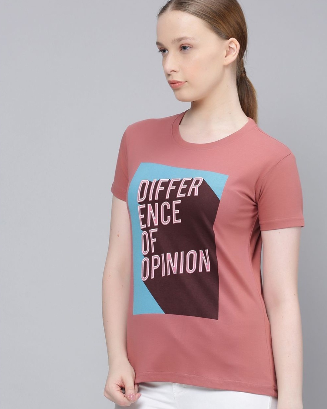 Shop Women's Pink Typographic T-shirt-Design