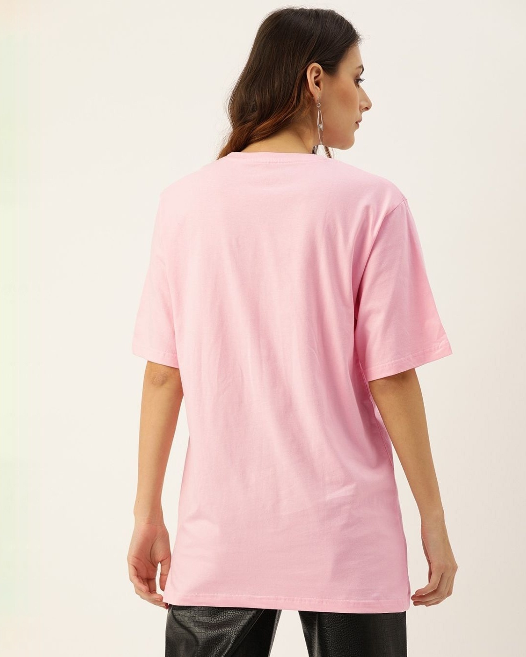 Shop Women's Pink Typography T-shirt-Back