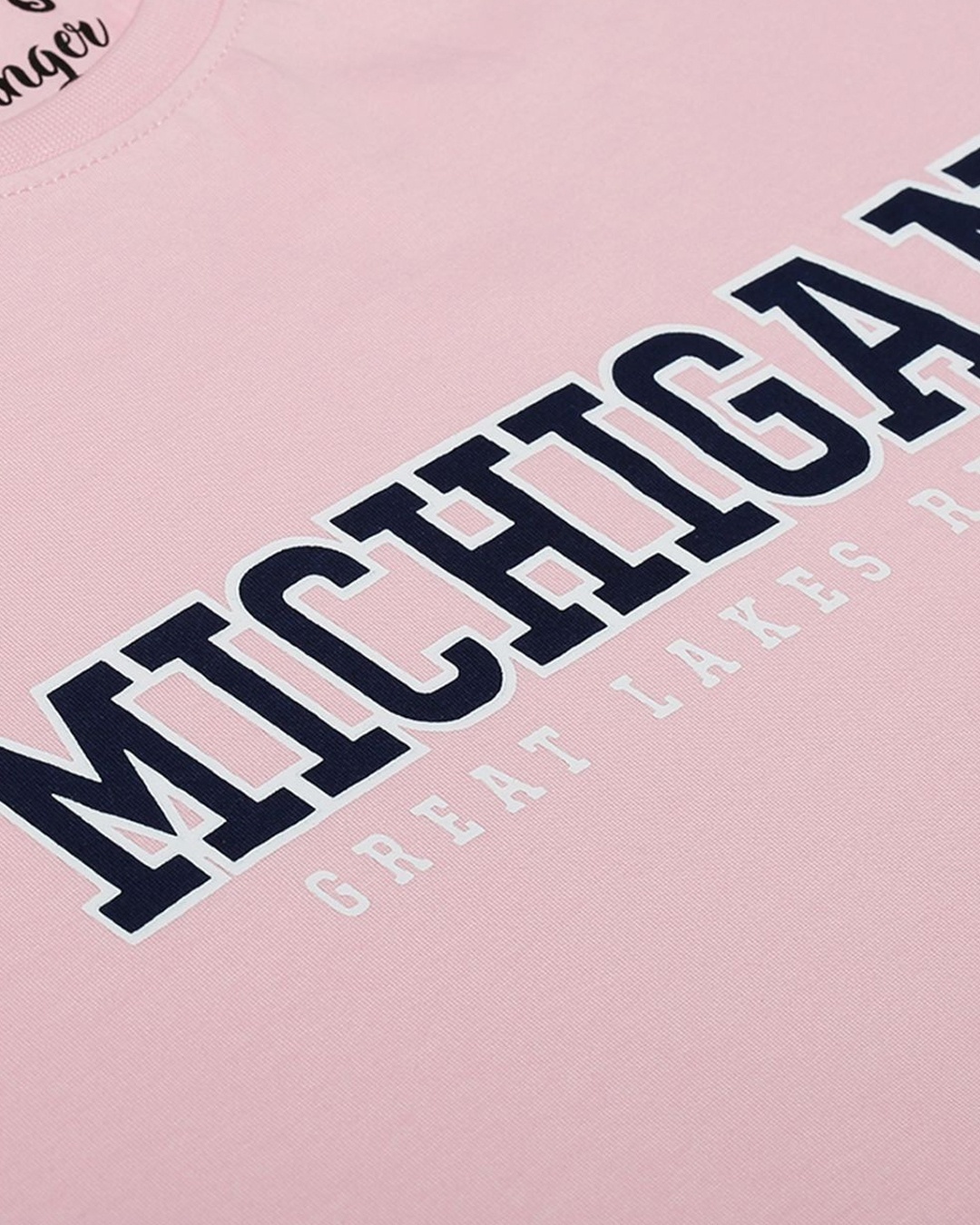 Shop Women's Pink Typography T-shirt-Full