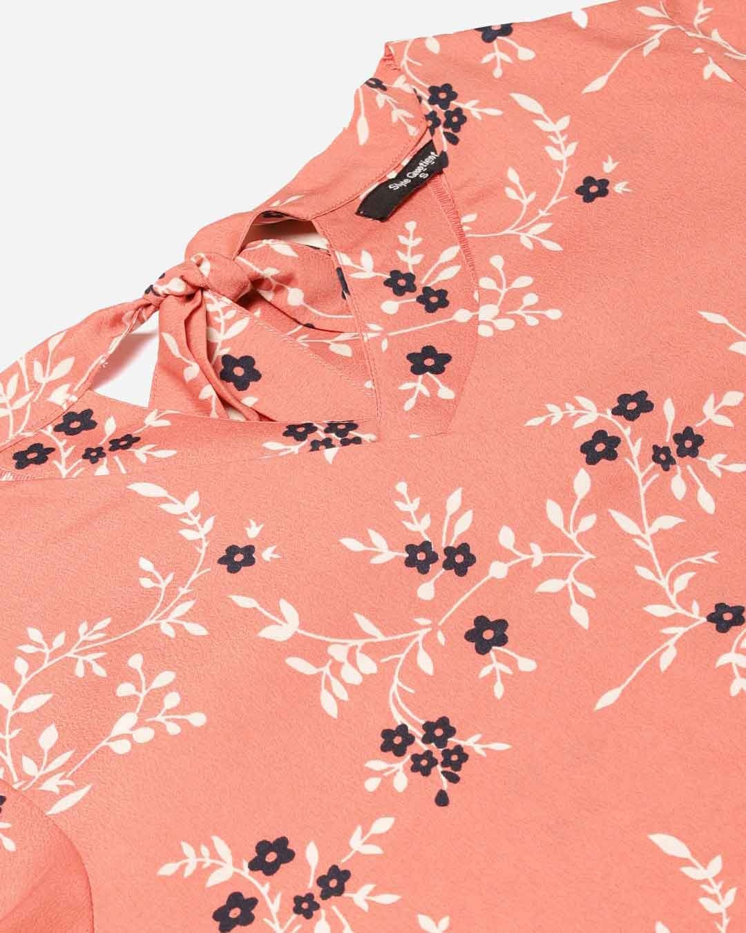Shop Women's Pink & White Floral Print Regular Top