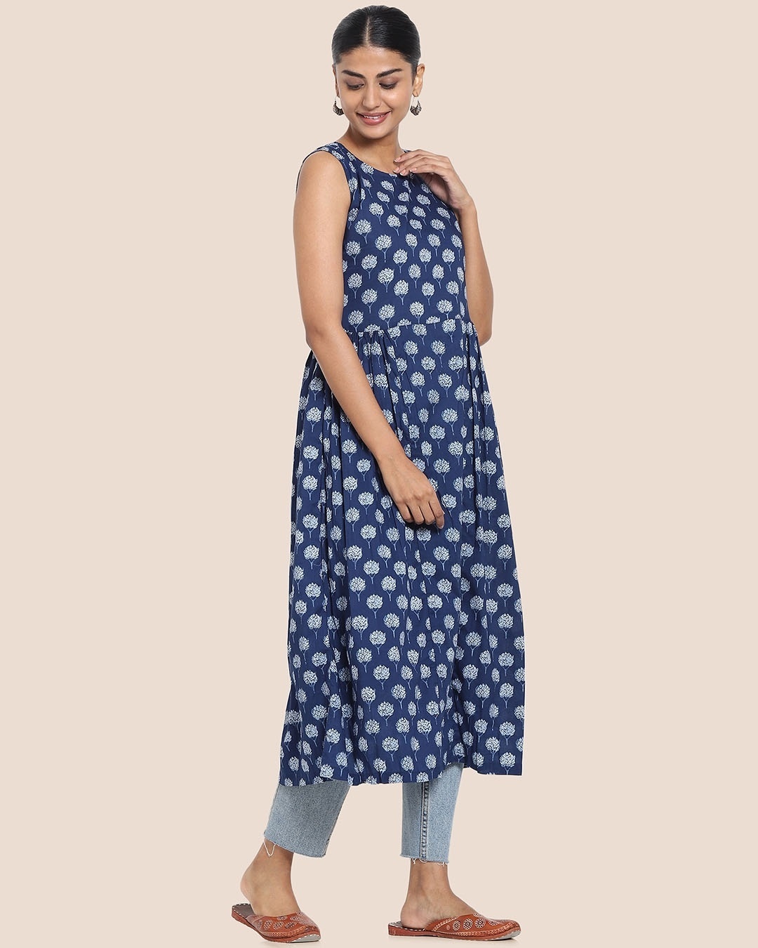 Shop Women's Printed Long Kurti Dress-Design