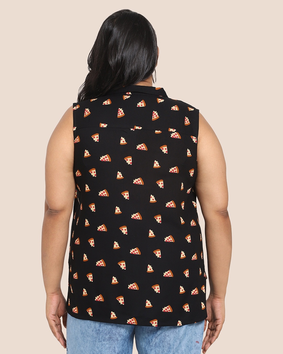 Shop Women's Printed Sleeveless Curvy Shirt-Full