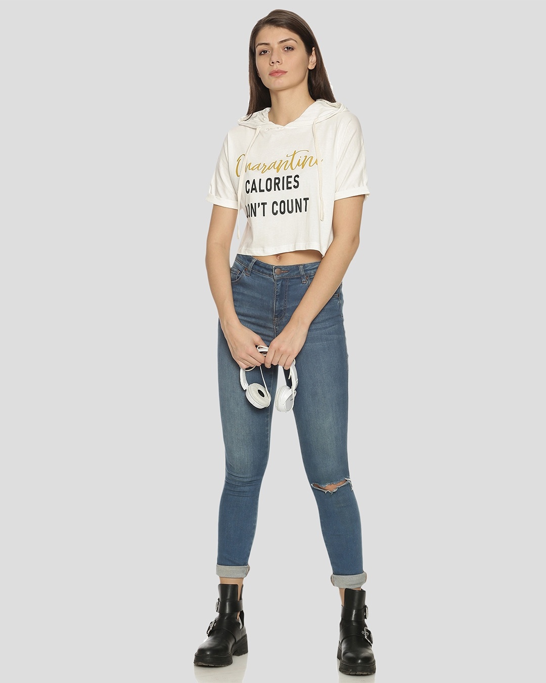Shop Women's Printed Stylish Casual Crop Top-Full