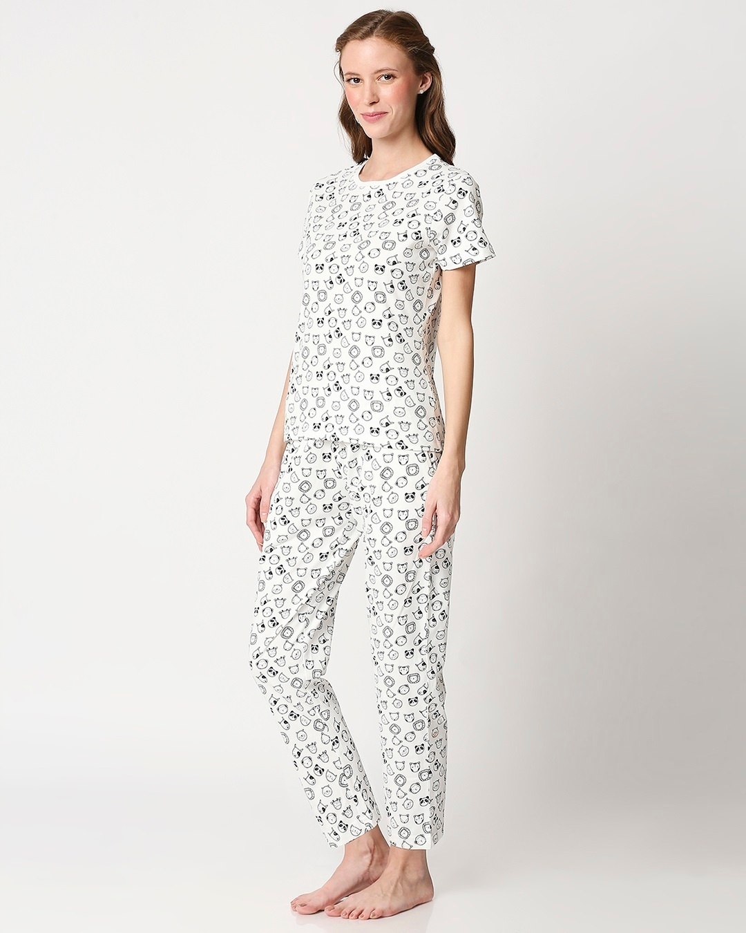 Shop Women's Printed T-Shirt & Pyjama Night Suit-Full