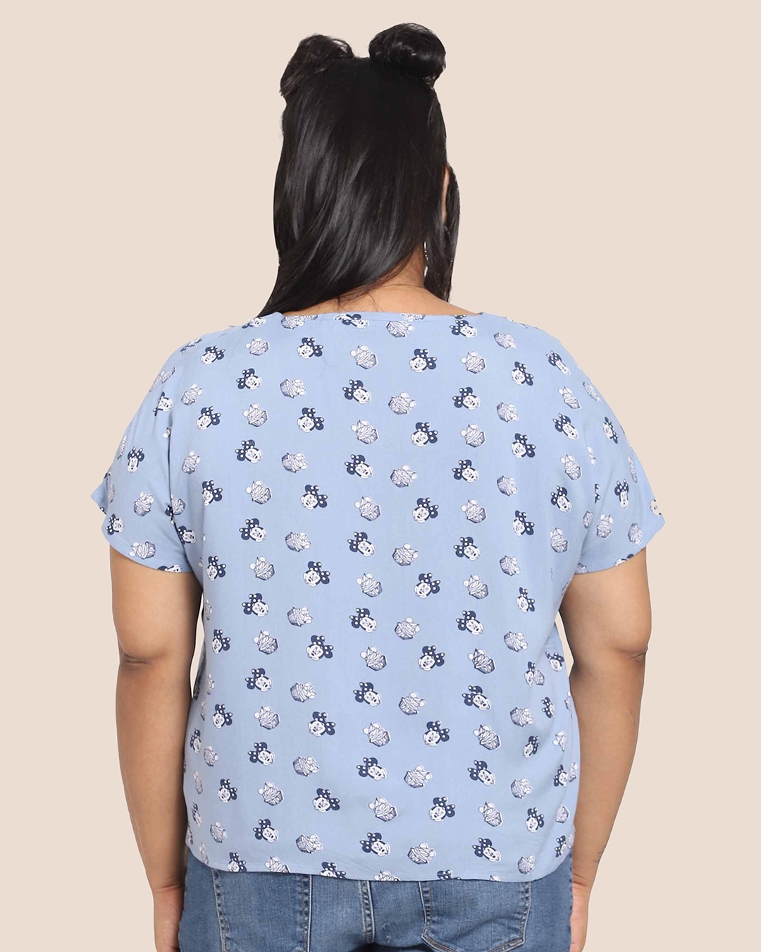 Shop Women's Printed V-Neck Curvy Shirt-Full